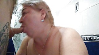 BBW Milf loves getting a mouthful of cum after a blowjob 13