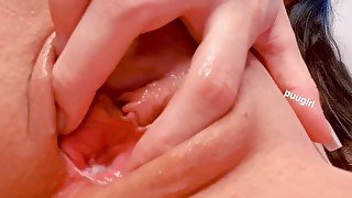 Putting my finger inside my wet pussy