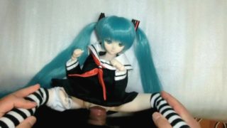 Miku schoolgirl with panties on her leg