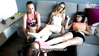 Foot smelling contest with 3 czech girls