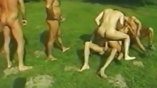 Massive Anal Gangbang in the Garden