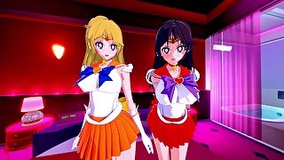 FOURSOME WITH SAILOR MARS AND SAILOR VENUS - SAILOR MOON PORN