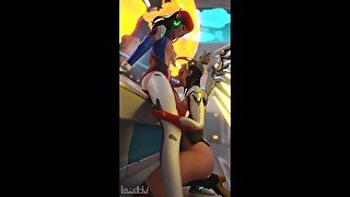 Mercy Sucking Futa D.Va Cute Cock