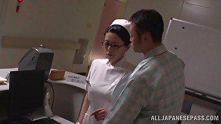 Sexy Asian nurse gets talked into banging with a naughty patient