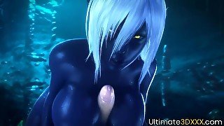 Hot babes enjoy giving titjob to huge dick players and Nier Automata gets raw doggystyle sex