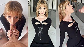 CUM ON CLOTHES - huge cumshot on tight black dress