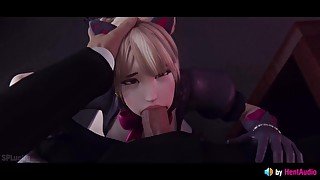 D.Va Sucks her Boss Off Till he Cums on her Face (with sound) 3d animation hentai game overwatch