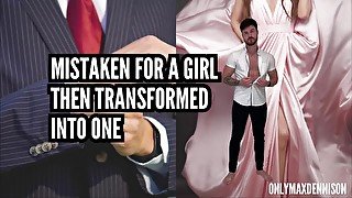 Gender transformation - Mistaken for a girl then transformed into one