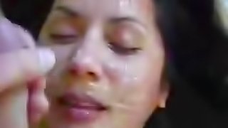 Girlfriend is getting sperm on her face