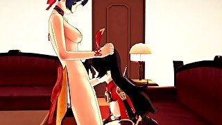 FUTA AMBER AND XIANGLING DOGGYSTYLE AND BLOWJOB GENSHIN IMPACT (3D HENTAI)