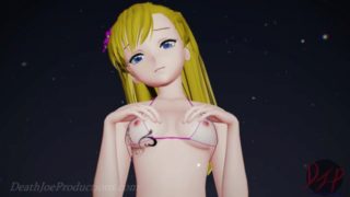 MMD R18 4k Blonde Misaka Aylin with a pink bikini - Dub Zap - 1037