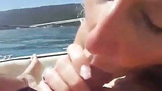 Horny blonde MILF sucking my dick deepthroat in POV