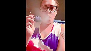 BBW stepmom milf smoking 420 joint fetish your POV