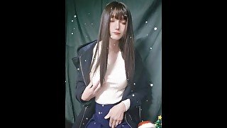 男の娘オナニー Japanese crossdresser teasing