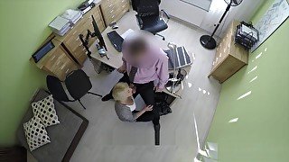 Young Blonde Bimbo Fucks Horny Credit Manager For Cash Approval