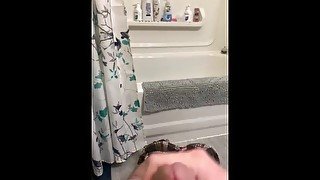 Bathroom solo cumshot pt2