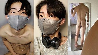 korean student gets home to masturbates.