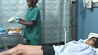 Asian Japanese guy fucks black ebony girl in hospital