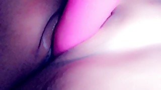 Fucking my tight creamy pussy with a big pink dick