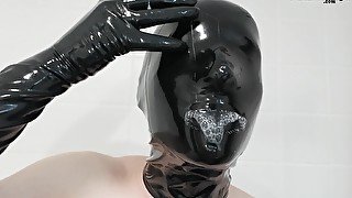 Latex spit play through very small holes