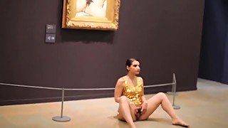 woman spreads her vagina at art museum in front of public