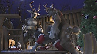 New Years Porn Cartoon With A Deer And A Wolf