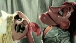 Naughty blonde Muppet gives her horny friend a hot blowjob