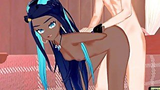 Nessa getting fucked doggystyle and reverse cowgirl.