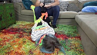 Luna Grey - home teacher tied and tickled