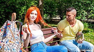 Redhead teen with nice tits Gisha Forza takes a nice cock