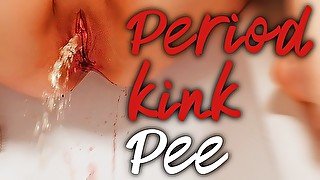 Pissing during my Period  Kinky Dove pee