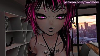 Bratty goth girl is secretly horny for your cock and does whatever you command - Preview