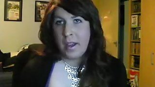 BBW Crossdresser Strips Jerks Cums