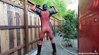 Deadpool Flexing Out in Nature