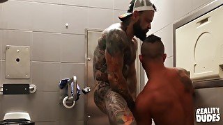 Tank Joey - Pup &amp; Tank Have Messy Unprotected Sex In Airport Wc - Butthole Lovemaking