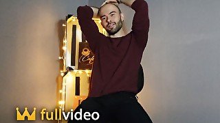 Hairy guy stripteases and cums at a vintage studio - Louis Ferdinando (Full Video)