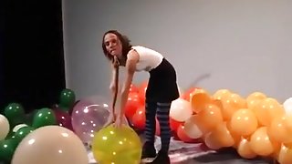 Balloons blow to pop