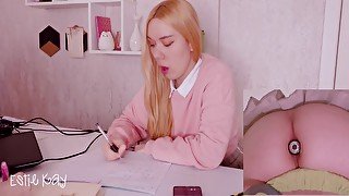 Helping My Stepsister With Homework But Shes Too Distracted With Vibro Plug In Her Ass! - Teaser Video