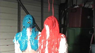 Shaving cream fight