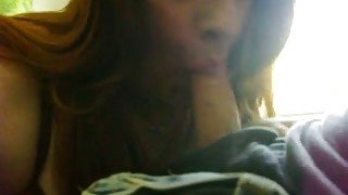 Spoiled and kinky redhead bitch sucking my dick deepthroat