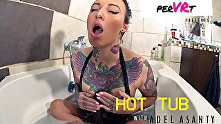 Hot Tub Washing Her Dildo - Adel Asanty