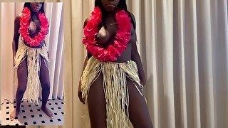 Young Ebony Babe Sexy Lingerie Strip Tease