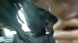 Cum-addicted ebony whore gave me a nice blowjob in my car