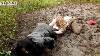 Wild lesbian hussies get dirty and enjoy group sex outdoors