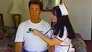 Kinky mature nurse gets frisky with a fellow's boner