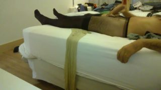 Masturbation in stockings and tights