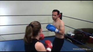 Femdom boxing beatdown wimp gets smashed