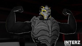 Male Turian Short Muscle Growth Animation