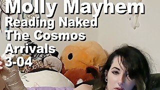 Molly Mayhem with tattos reading naked The cosmos arrivals