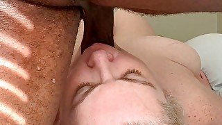 Interracial blowjob and facial